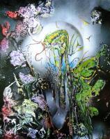 Fantasy World Paintings - Flora And Fauna - Spray Paint On Paperboard